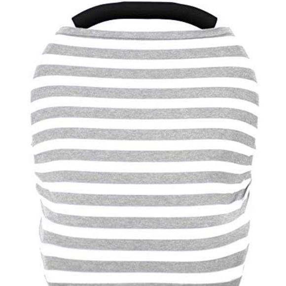 Multi-use Baby Carseat Nursing Cover - Handmade - White & Gold - Picture 4 of 7